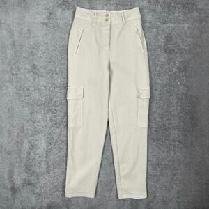 Aritzia Wilfred Free Modern Cargo Pant Cream Khaki Trousers Minimalist Utility